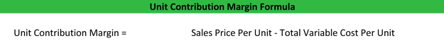 Unit Contribution Margin Formula Example